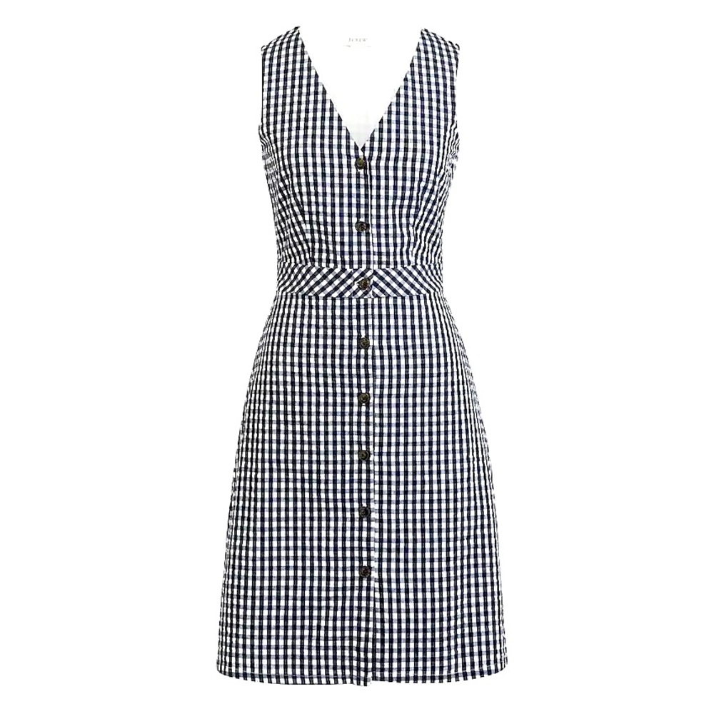 Jcrew navy blue gingham sundress
